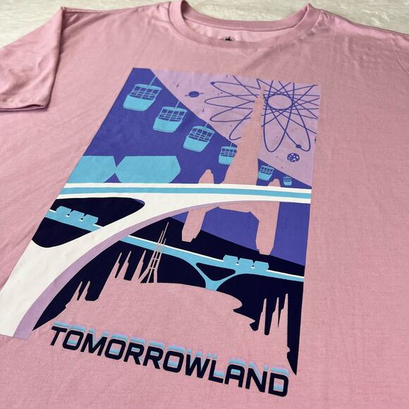 Disney Parks T-Shirt Plus Size 2XL Pink Purple Tomorrowland People Mover - Picture 4 of 7